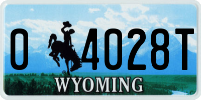 WY license plate 04028T