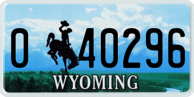WY license plate 040296