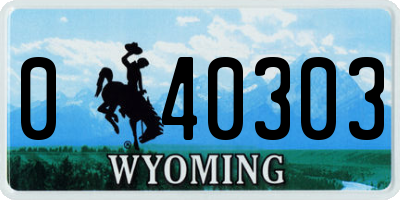 WY license plate 040303
