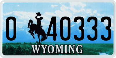 WY license plate 040333