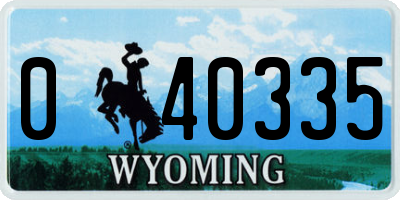WY license plate 040335