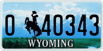 WY license plate 040343
