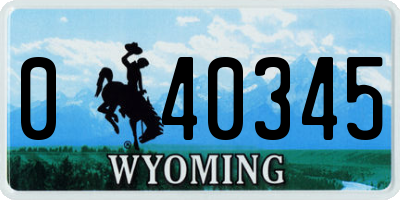 WY license plate 040345