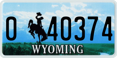 WY license plate 040374
