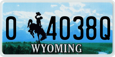 WY license plate 04038Q