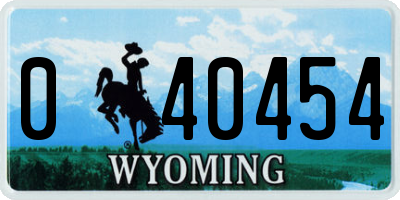 WY license plate 040454