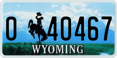 WY license plate 040467