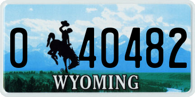 WY license plate 040482
