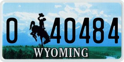 WY license plate 040484