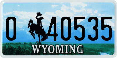 WY license plate 040535