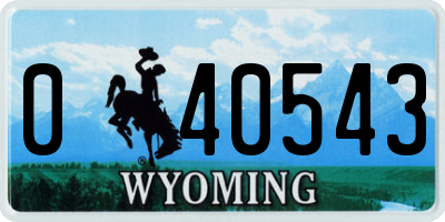WY license plate 040543