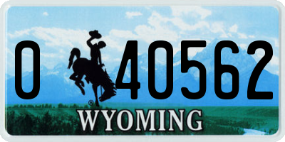 WY license plate 040562