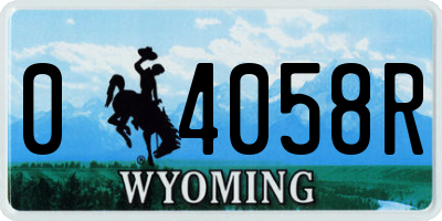 WY license plate 04058R