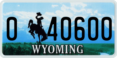 WY license plate 040600