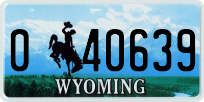 WY license plate 040639
