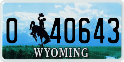 WY license plate 040643