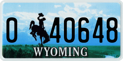 WY license plate 040648