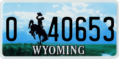 WY license plate 040653