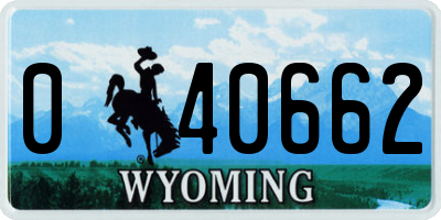 WY license plate 040662