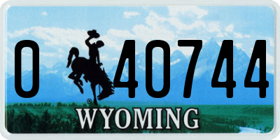 WY license plate 040744