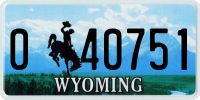 WY license plate 040751