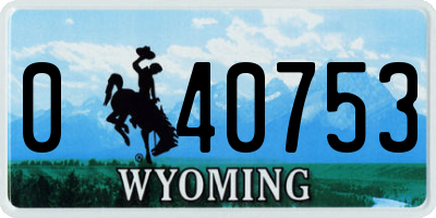 WY license plate 040753