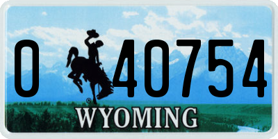 WY license plate 040754