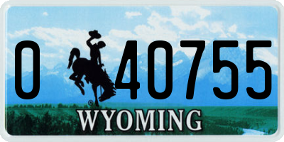 WY license plate 040755
