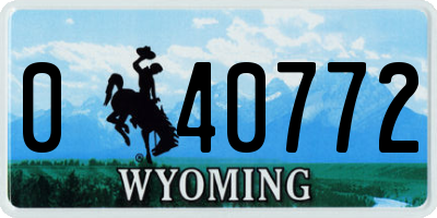 WY license plate 040772