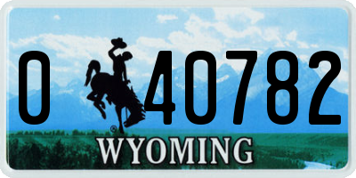 WY license plate 040782