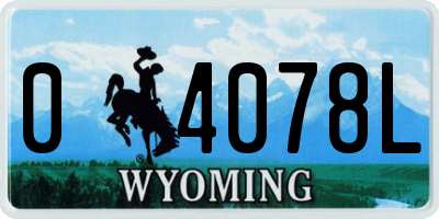 WY license plate 04078L