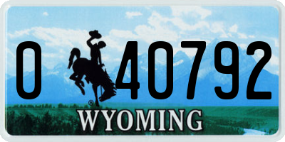 WY license plate 040792