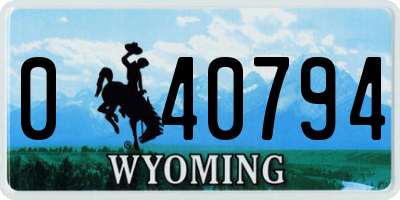 WY license plate 040794