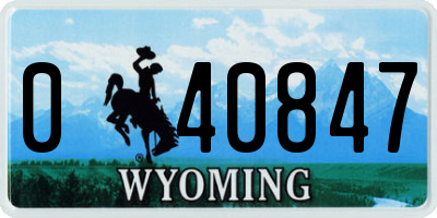 WY license plate 040847