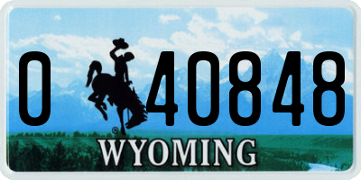 WY license plate 040848