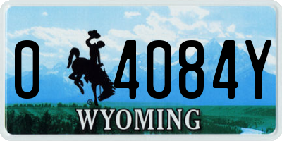 WY license plate 04084Y
