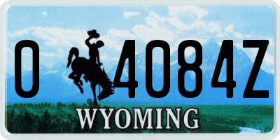 WY license plate 04084Z