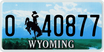 WY license plate 040877