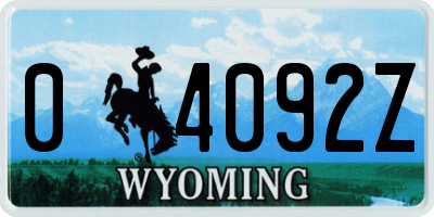 WY license plate 04092Z