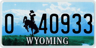 WY license plate 040933