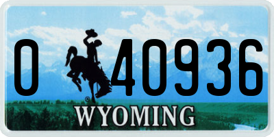 WY license plate 040936
