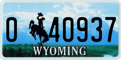 WY license plate 040937