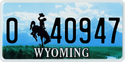 WY license plate 040947