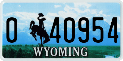 WY license plate 040954