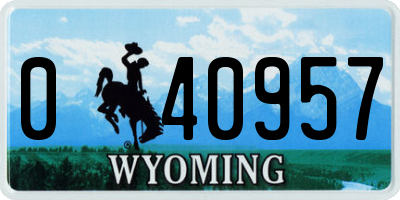 WY license plate 040957