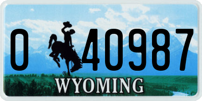 WY license plate 040987