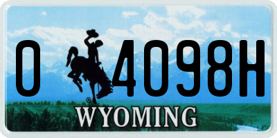 WY license plate 04098H