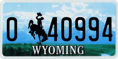 WY license plate 040994