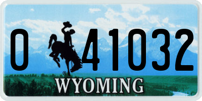 WY license plate 041032