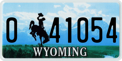 WY license plate 041054